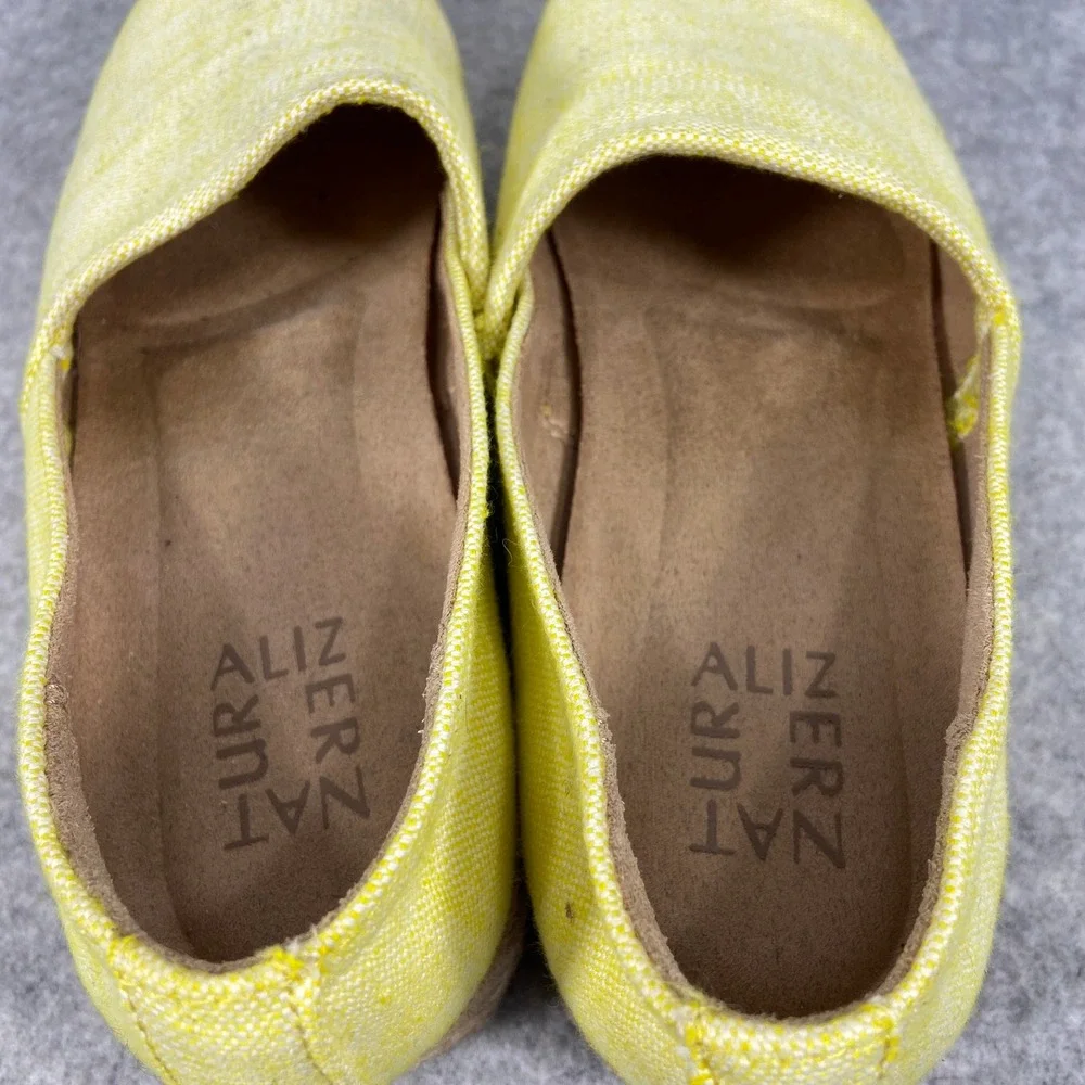 Naturalizer Thea Platform Espadrille Slip On Shoes Yellow‎ Linen Womens 7.5